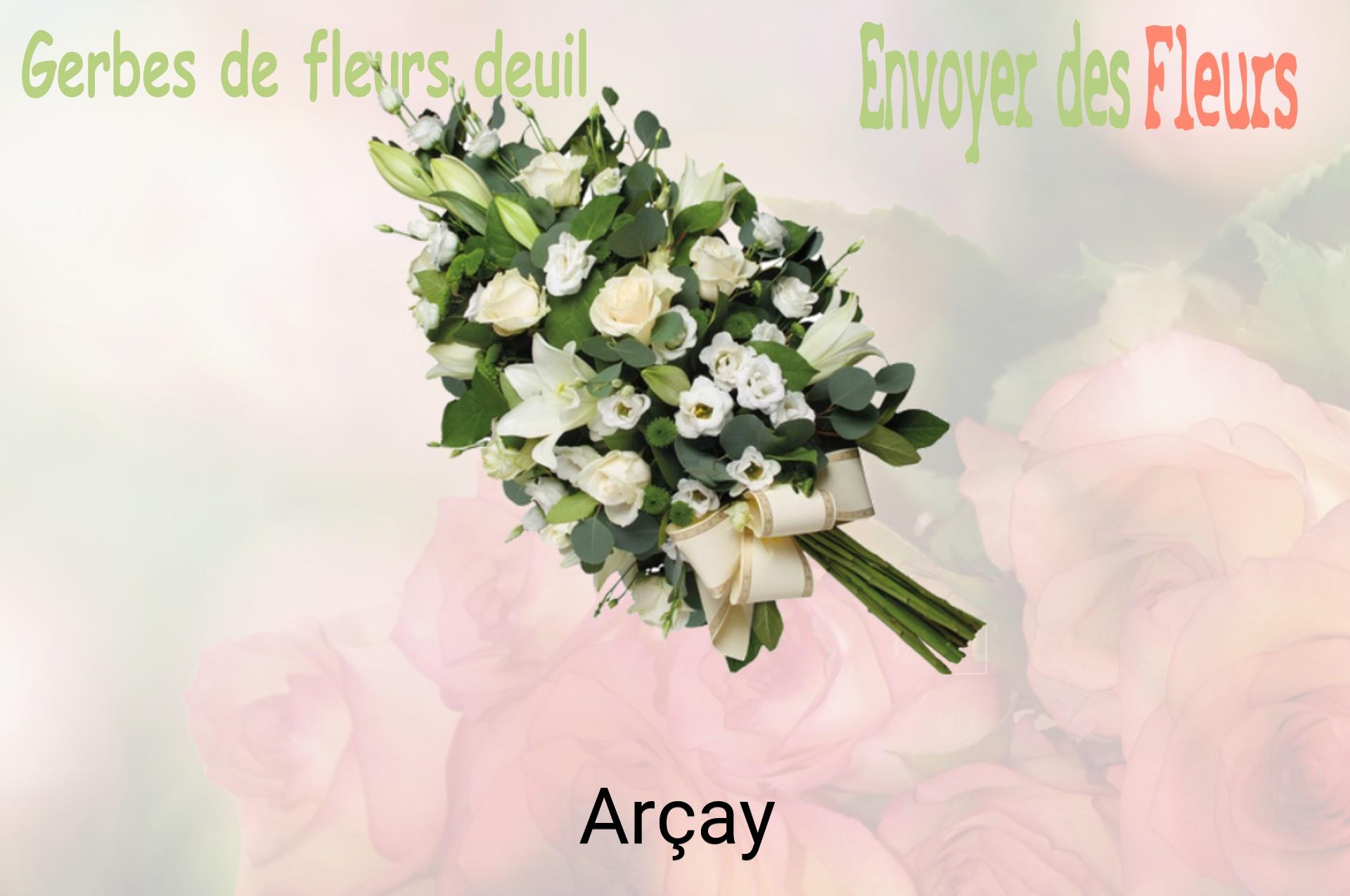 Gerbe de fleurs de deuil livrée à Arçay